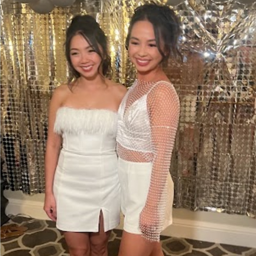 Showpo Size 0 white mini dress